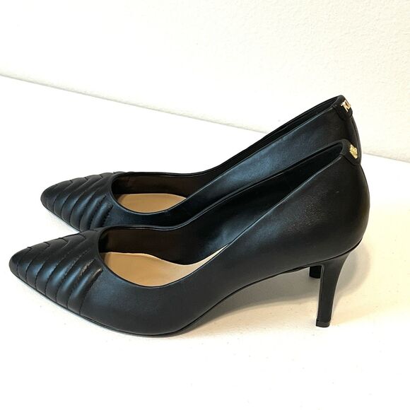 Karl Lagerfeld Paris LEATHER ROULLE 3.5" HEELS PUMPS SHOES - Picture 11 of 13